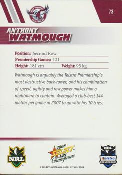2008 Select NRL Champions #73 Anthony Watmough Back
